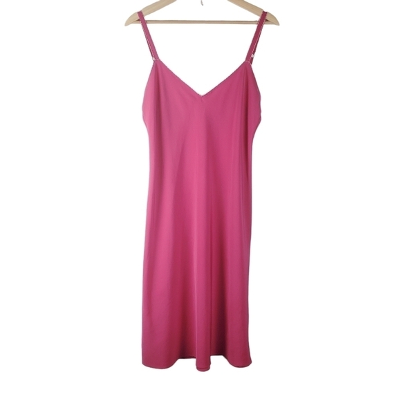 Natori Cruz Slip Dress Womens Small Pink V-neck Midi Length Adjustable Straps - Picture 1 of 10